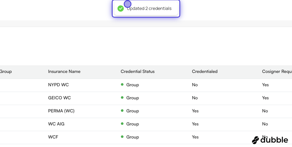 Credentials updated successfully