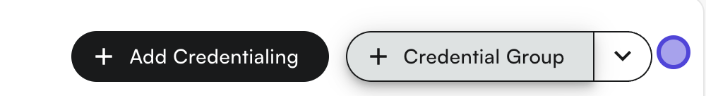 The + Credential Group split button