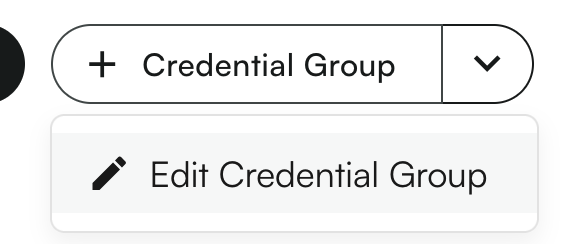 Edit Credential Group option