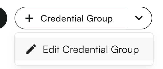 Edit Credential Group option