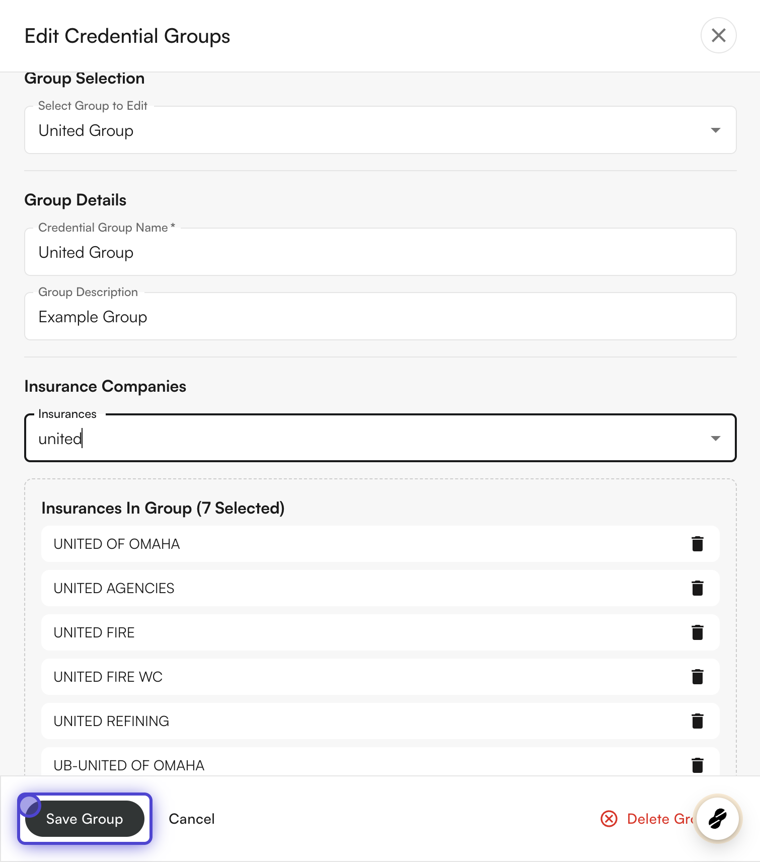 Edit or delete a credential group