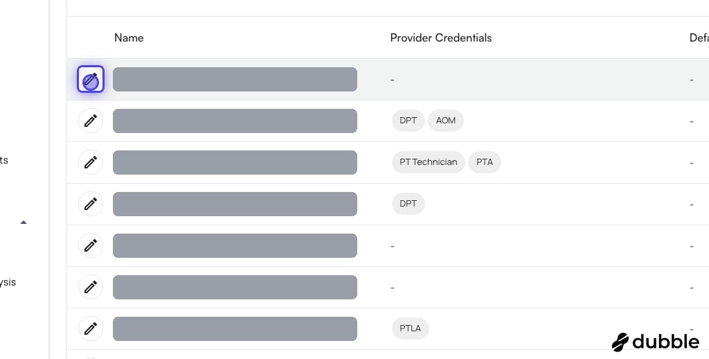 Edit a provider from the provider list
