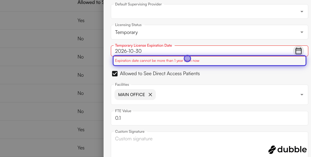 Expiration date validation