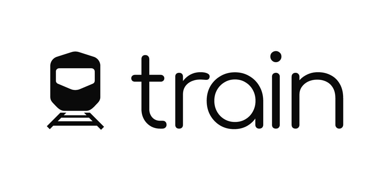 TRAIN black logo on light background