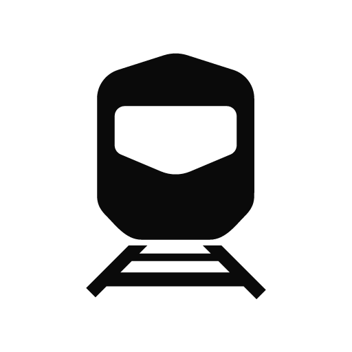 TRAIN black symbol on white