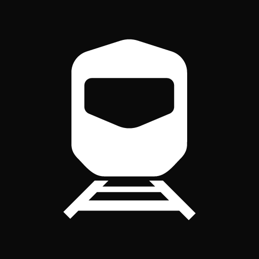 TRAIN white symbol on black