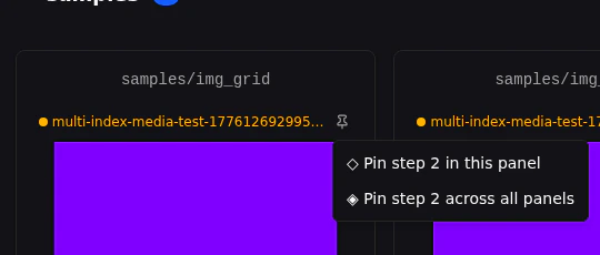 Pin scope dropdown showing pin-in-this-panel and pin-across-all-panels options