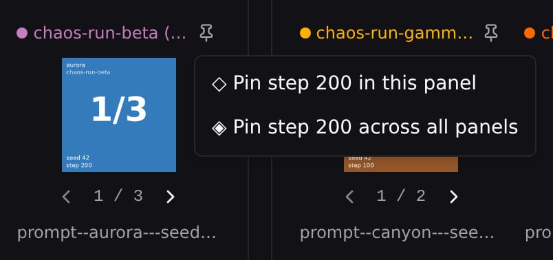 Pin scope menu on an image card