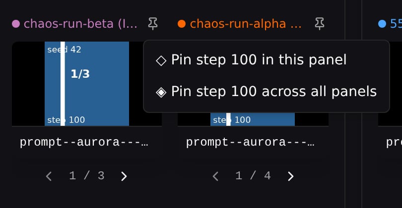 Pin scope menu on a video card
