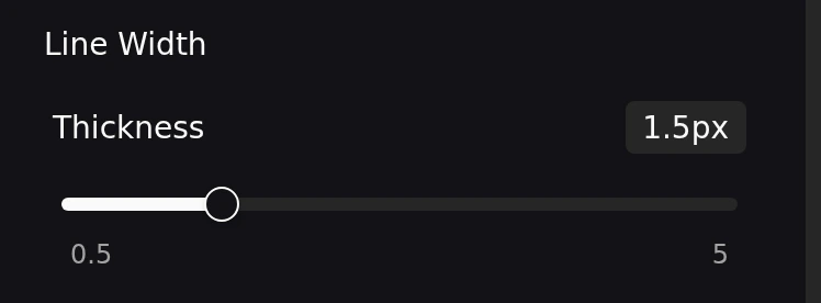 Line width slider