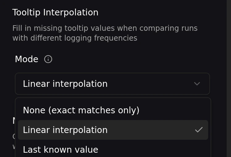 Tooltip interpolation settings