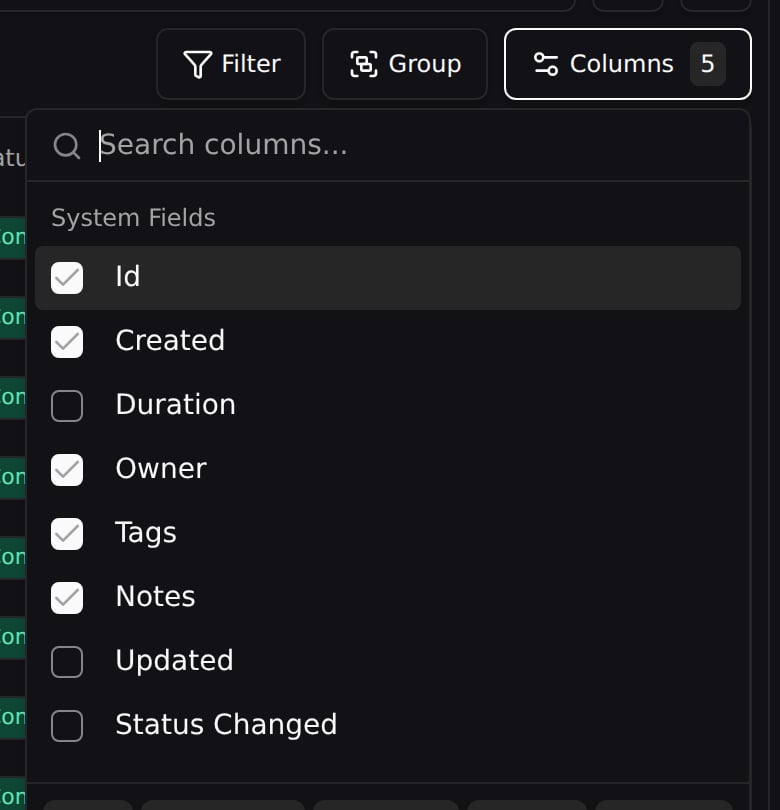 Column picker