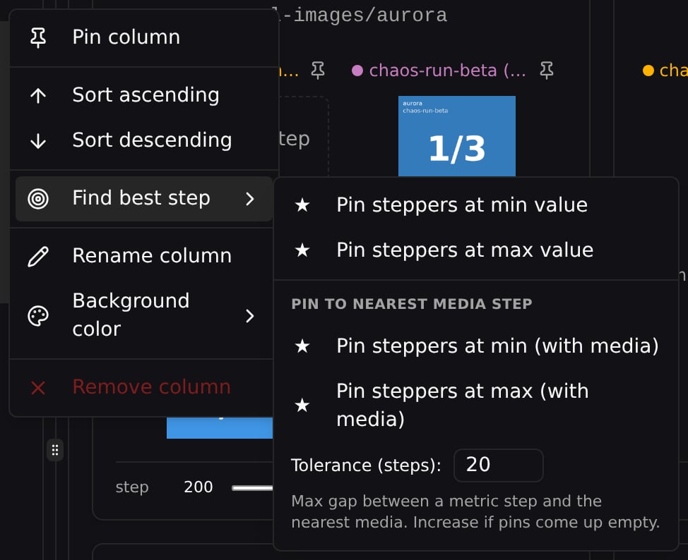 Find best step menu with the with-media variants and tolerance