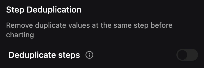 Step deduplication setting