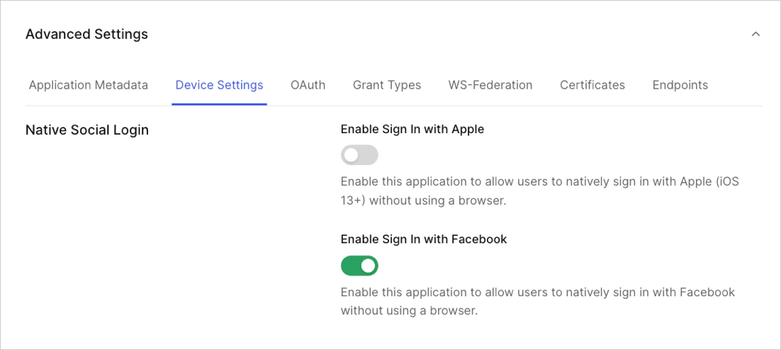Configuración de Native Social Login