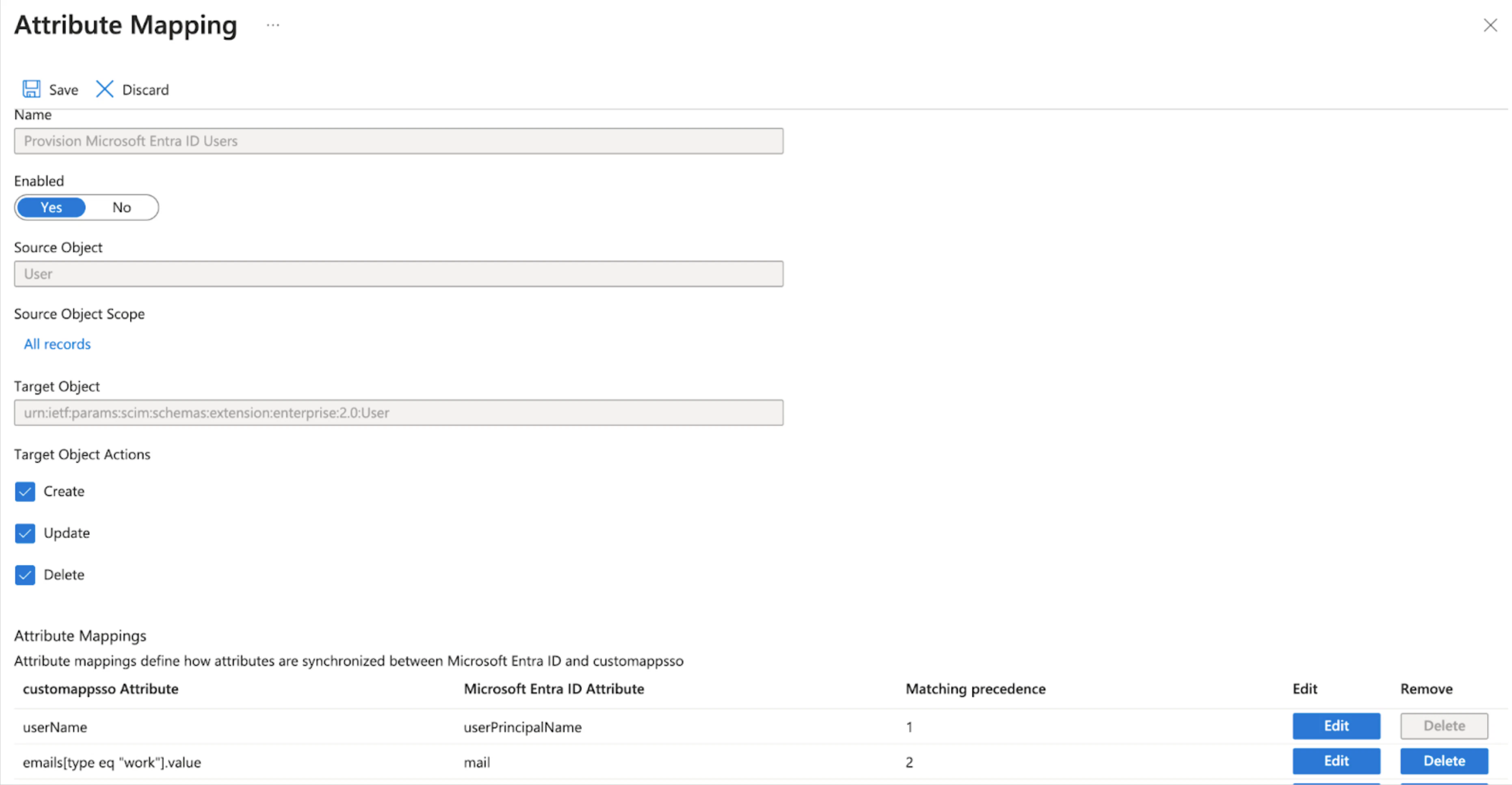 Asignación de atributos de Azure SAML