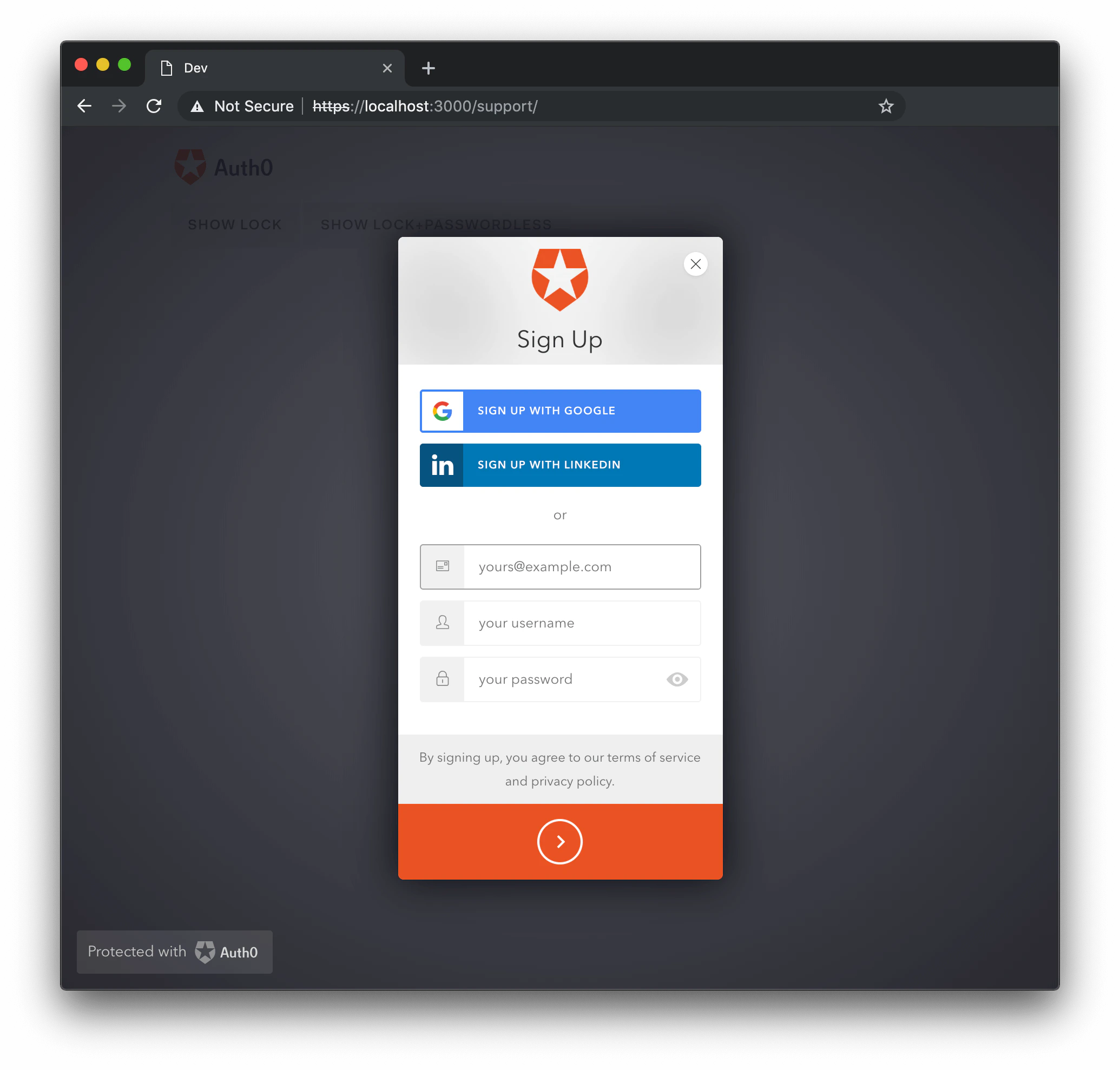 Opción de Lock: Permitir inicio de sesión