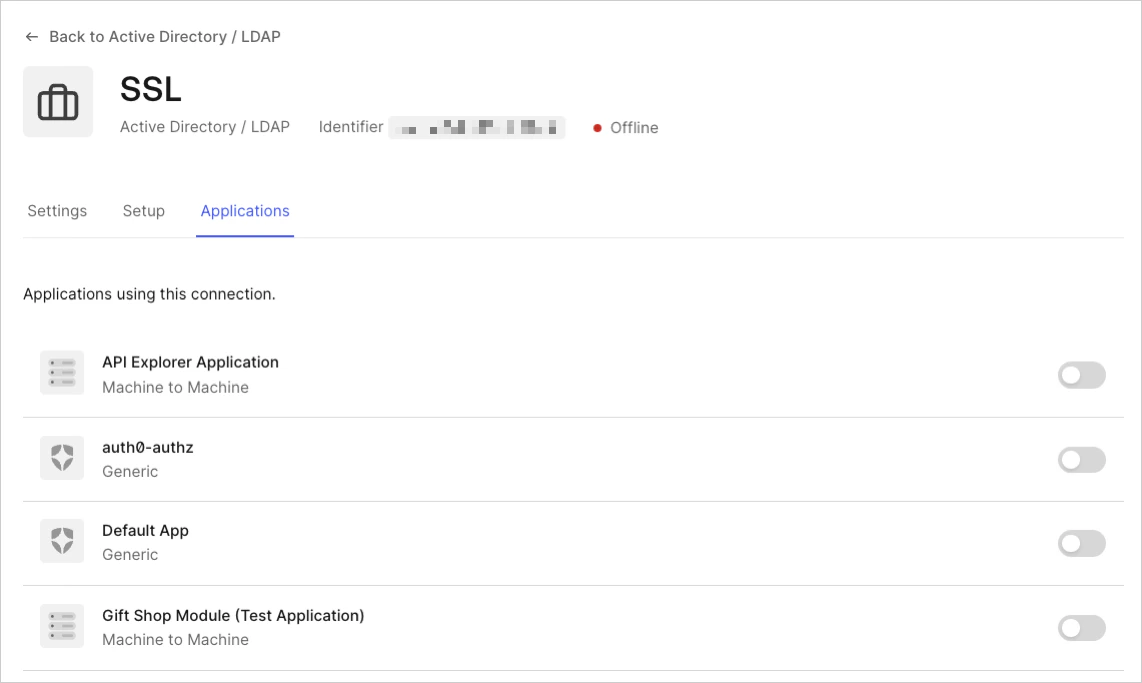 Dashboard - Conexiones - Enterprise - Aplicaciones