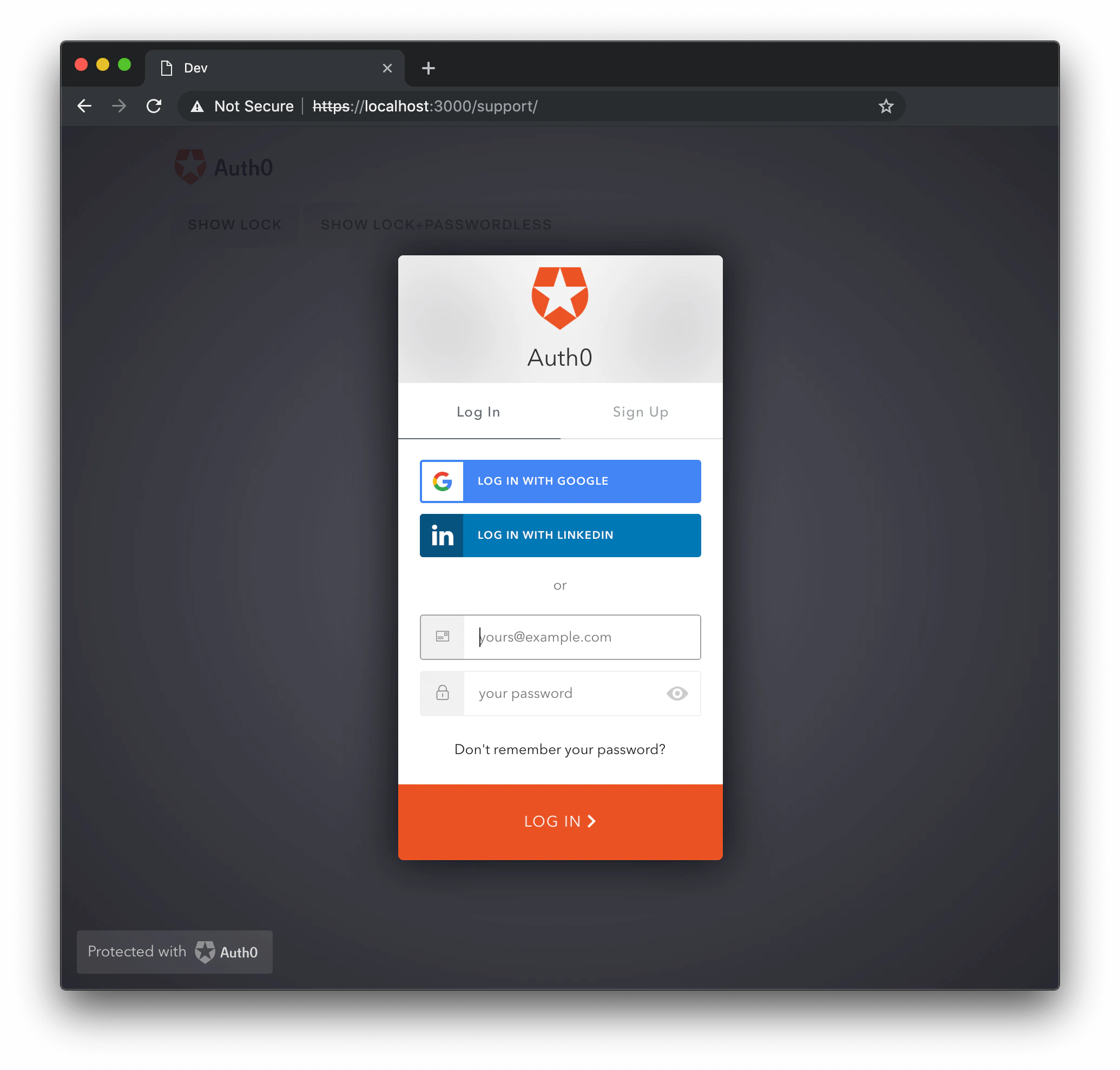 Opción de Lock: Closable