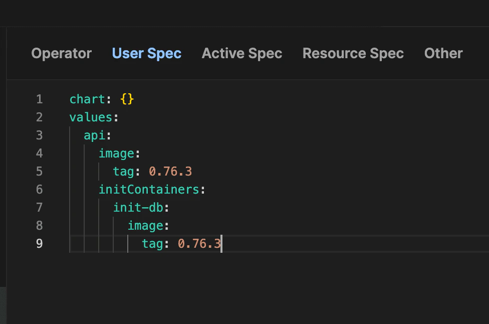 W&B System Console - UserSpec