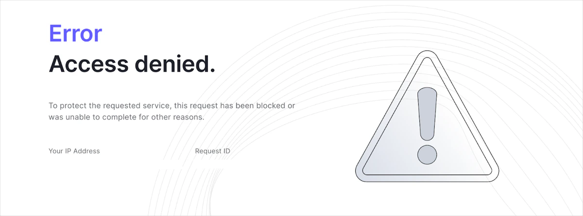 Exemple de page de blocage