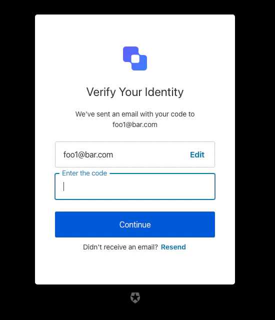 capture d’écran de référence login-passwordless-email-code