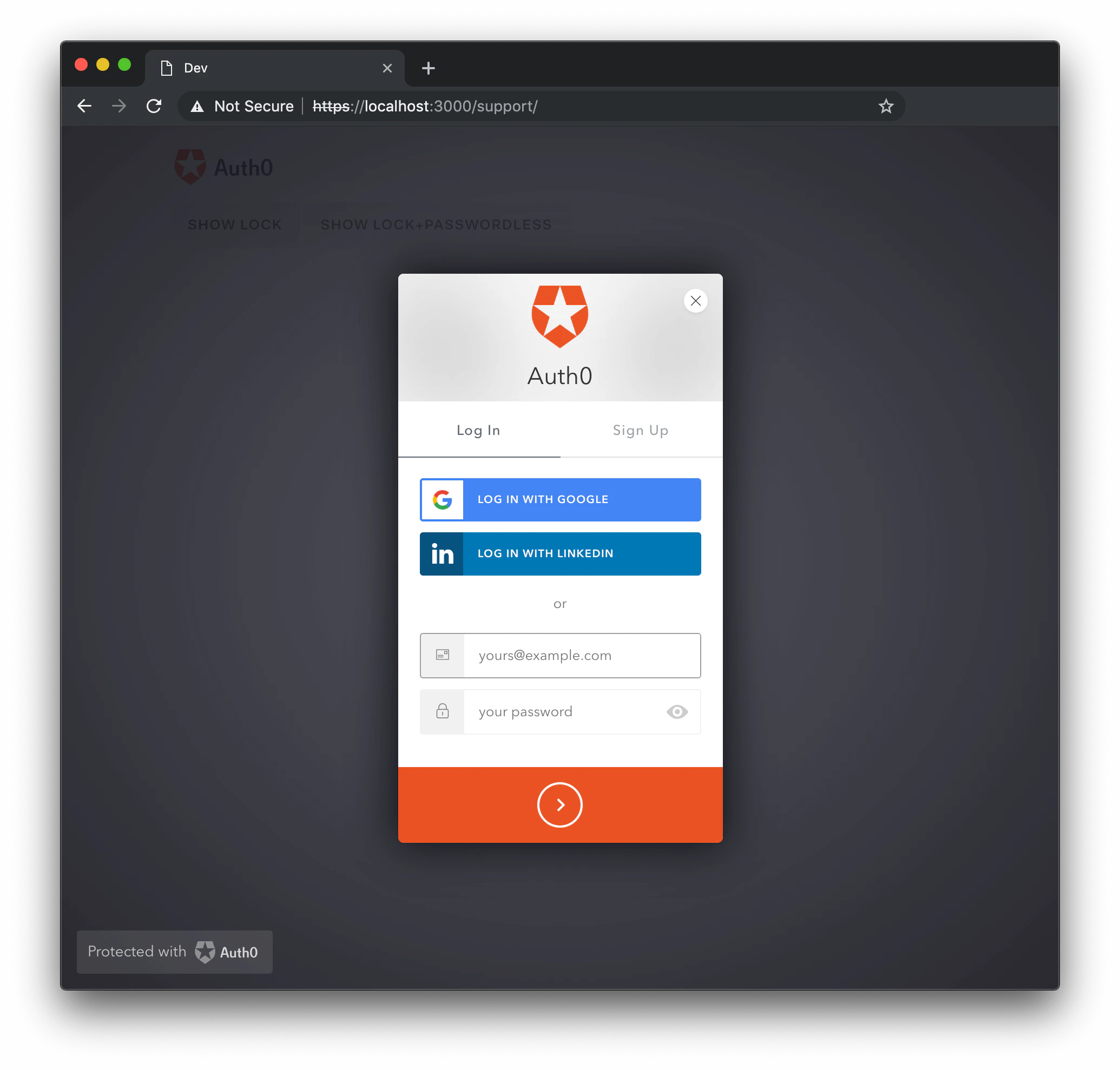 Opción de Lock: Permitir recuperar contraseña