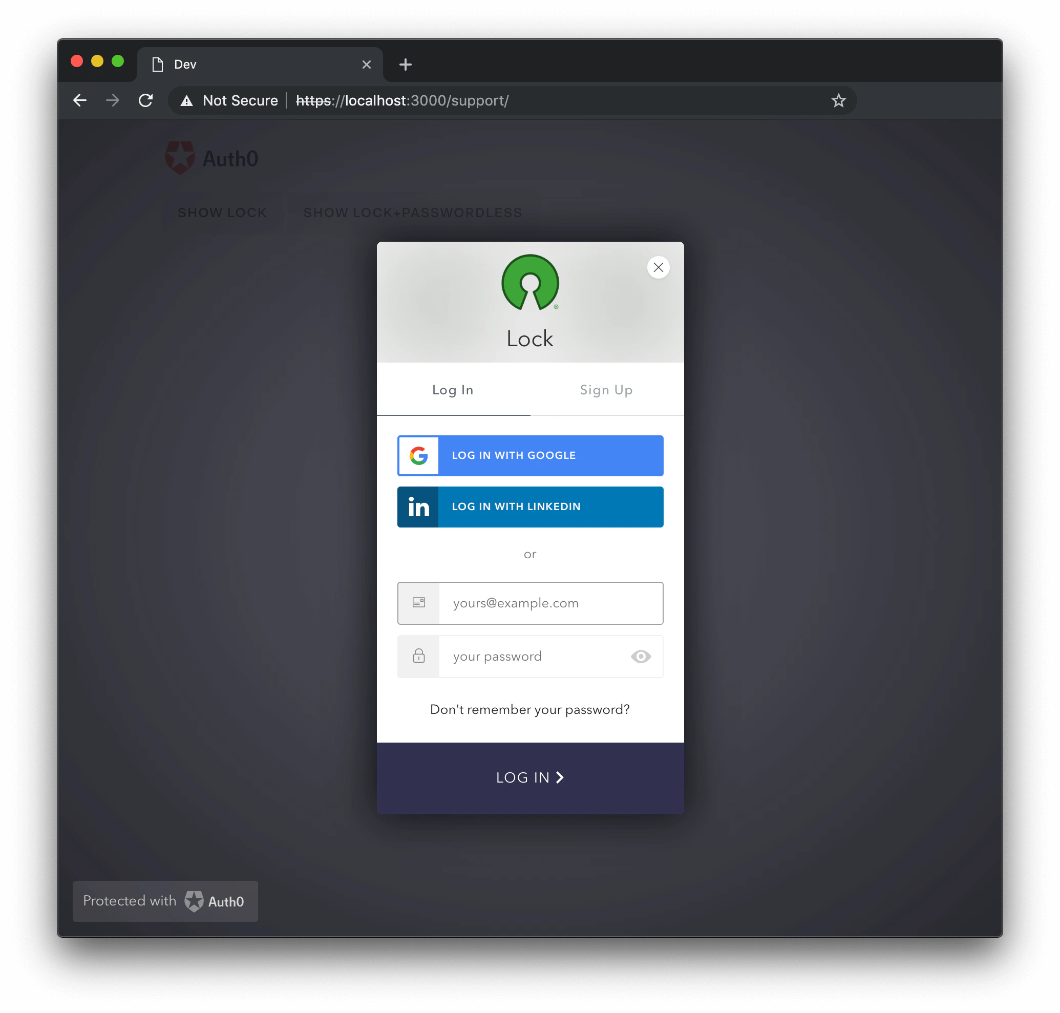 Personalización de la interfaz de usuario de Lock: color principal