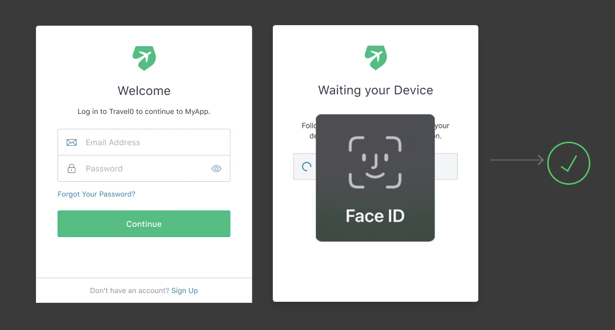 Desafío de MFA de biometría del dispositivo con WebAuthn