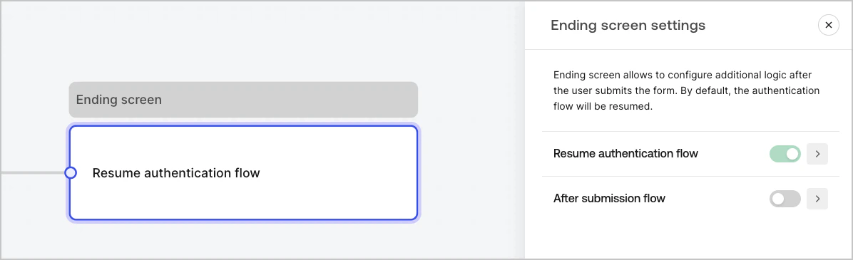 Dashboard > Forms > Nœud d’écran de fin