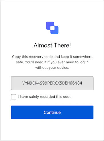 MfaRecoveryCodeEnrollment