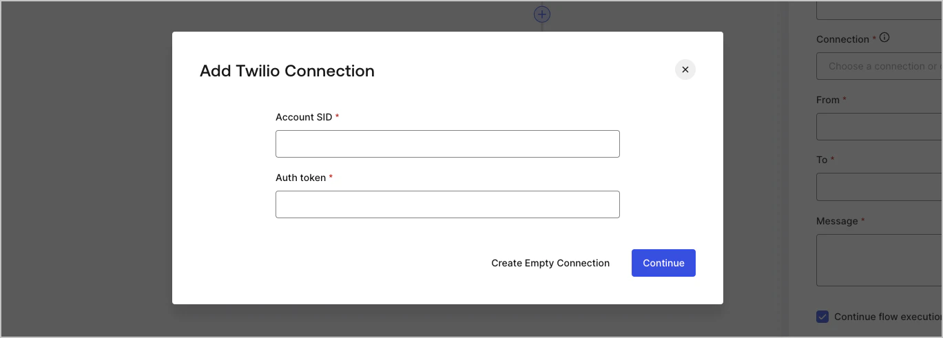 Dashboard > Forms > Vault > Configuración de la conexión de Twilio