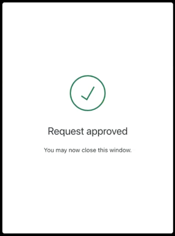 L’utilisateur accepte la demande d’authentification