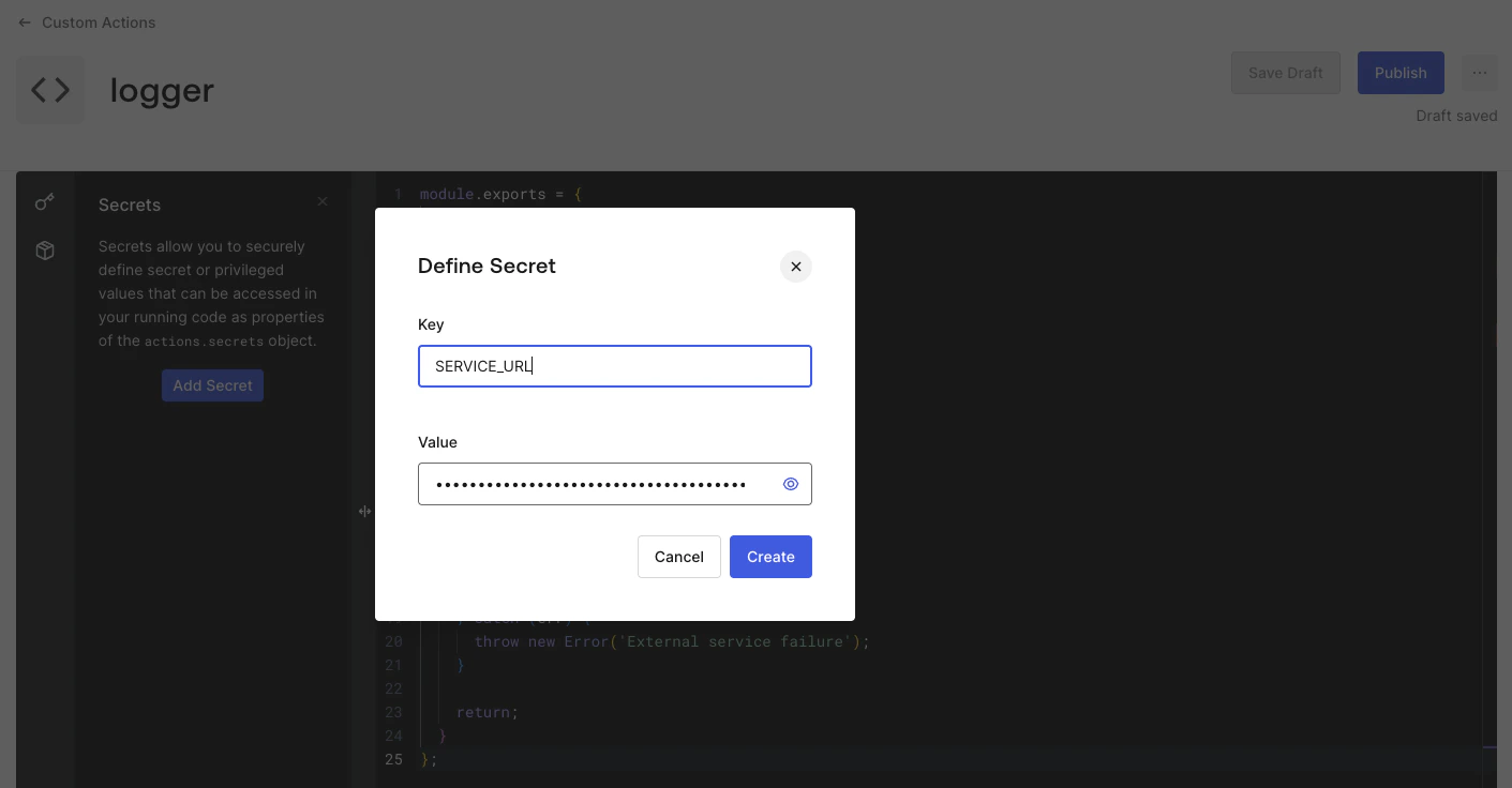 Actions Modules - Secret added