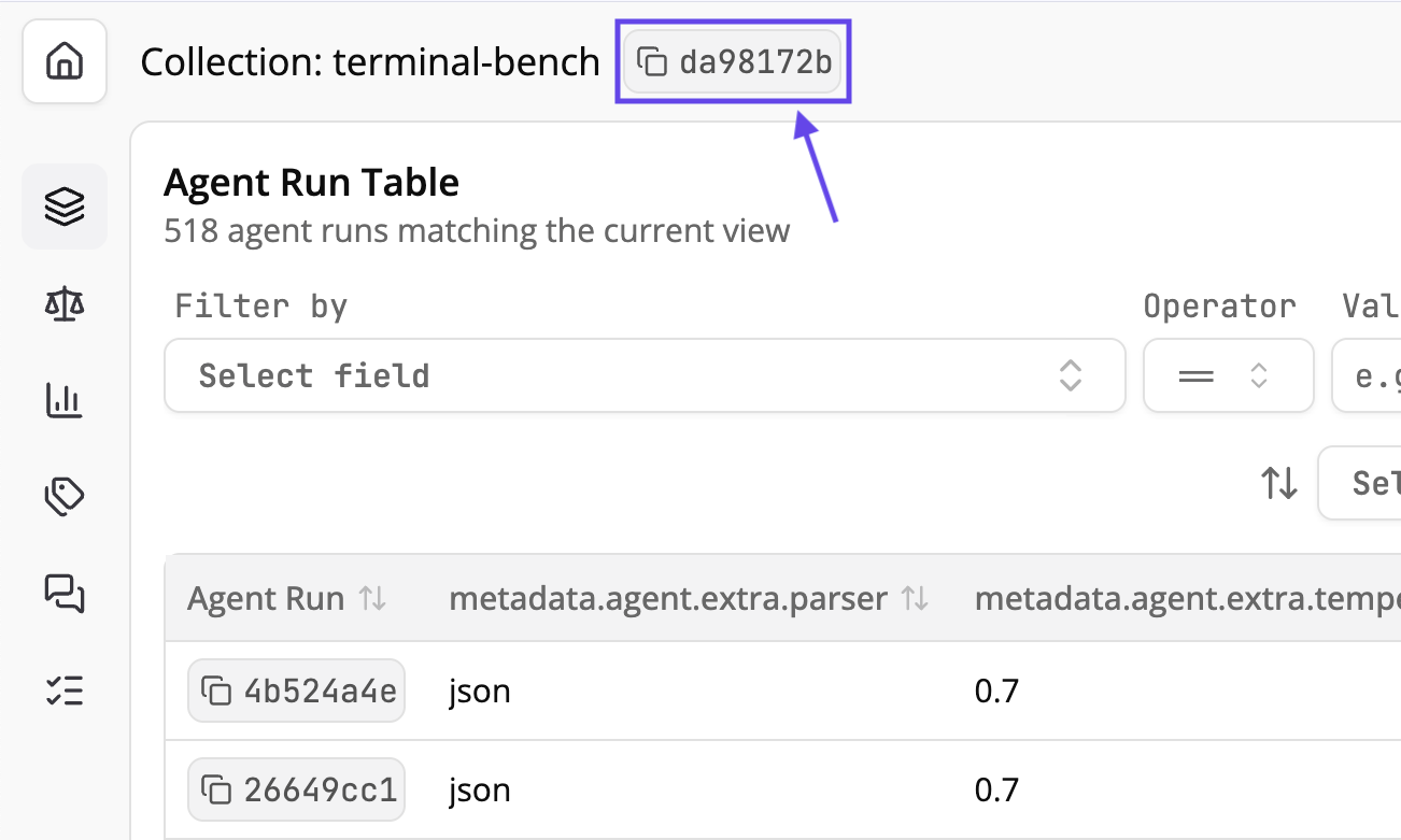 Collection ID in header