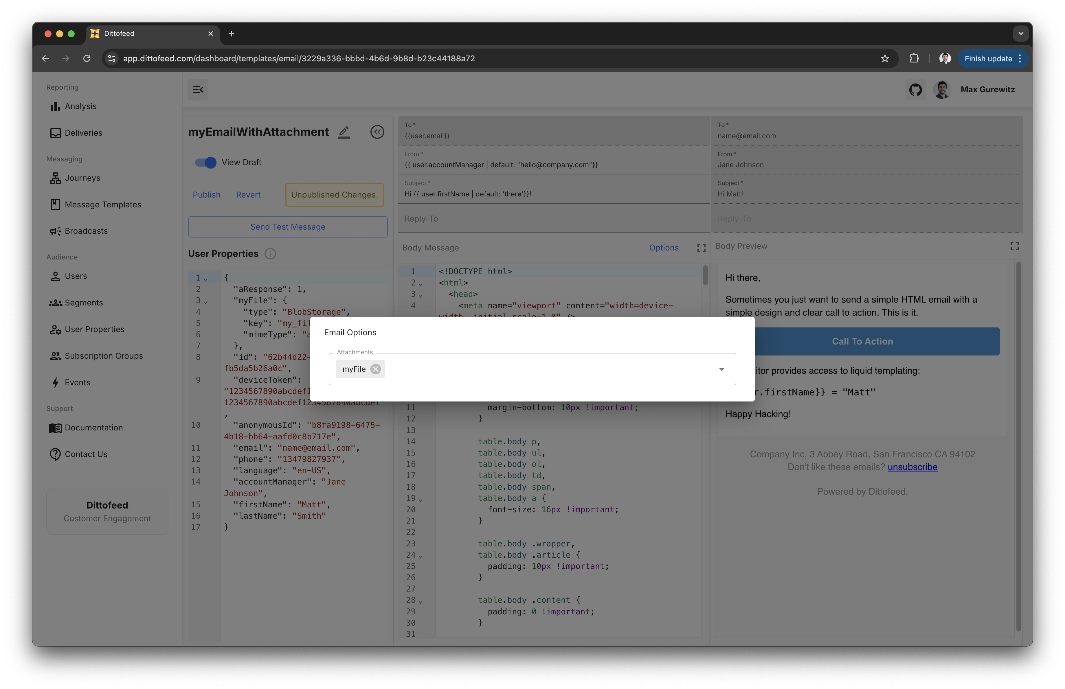 Email Template with Attachment File