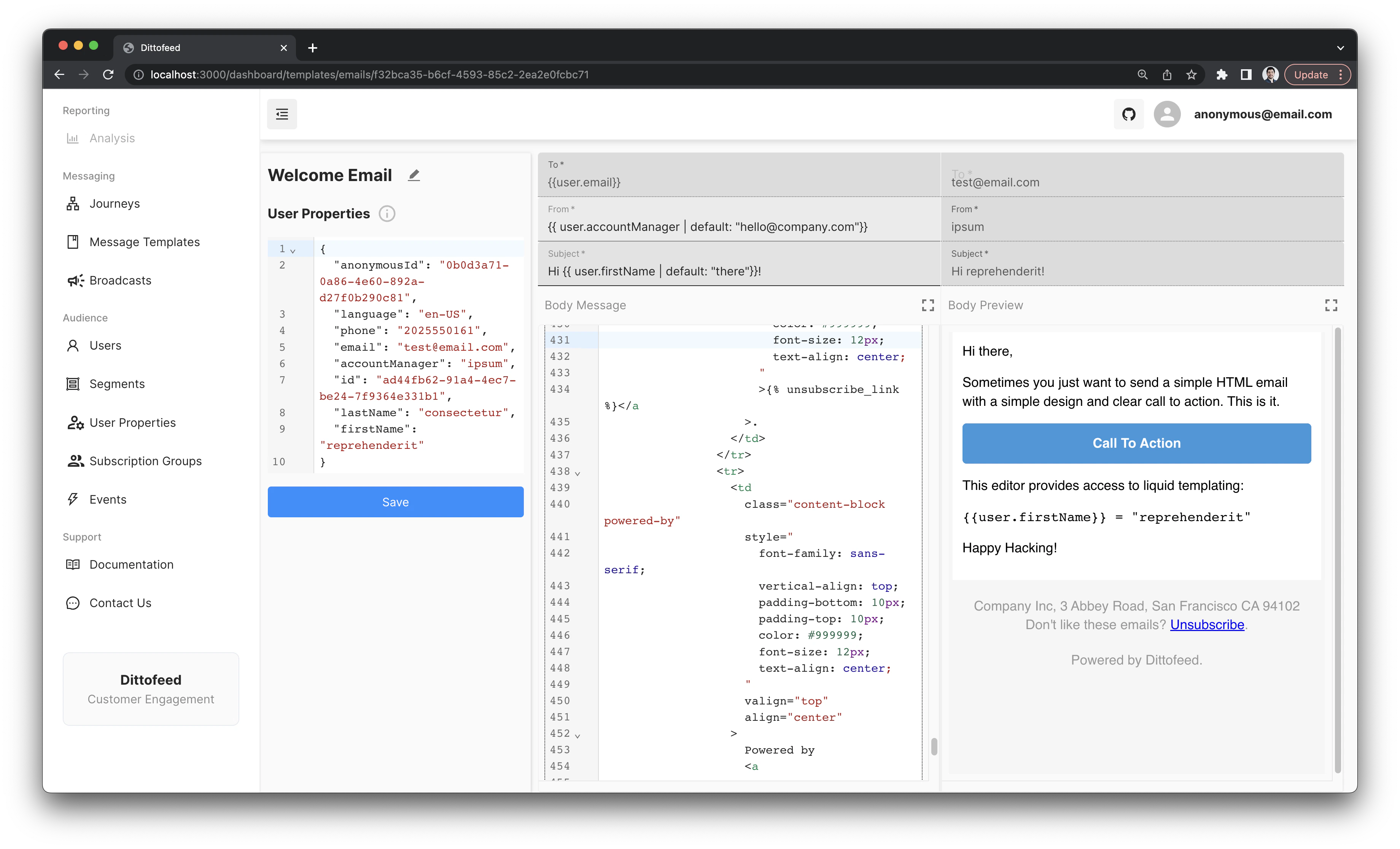 Unsubscribe Link in Email
