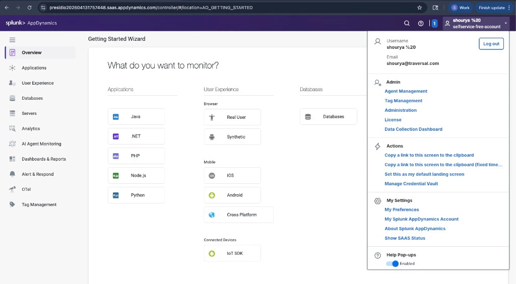 Finding Administration in the user menu