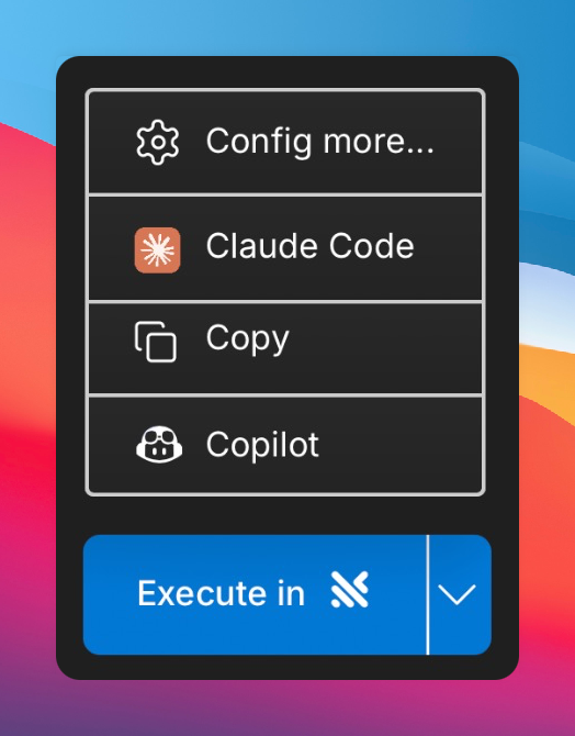 Execute dropdown
