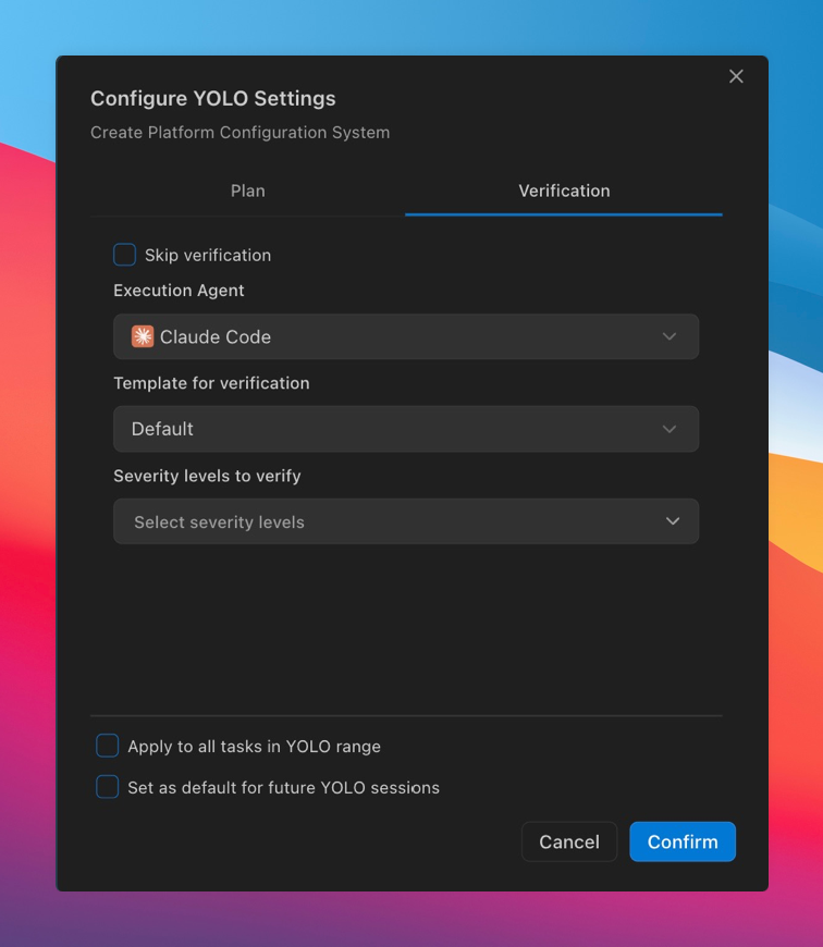 Verification handoff configuration