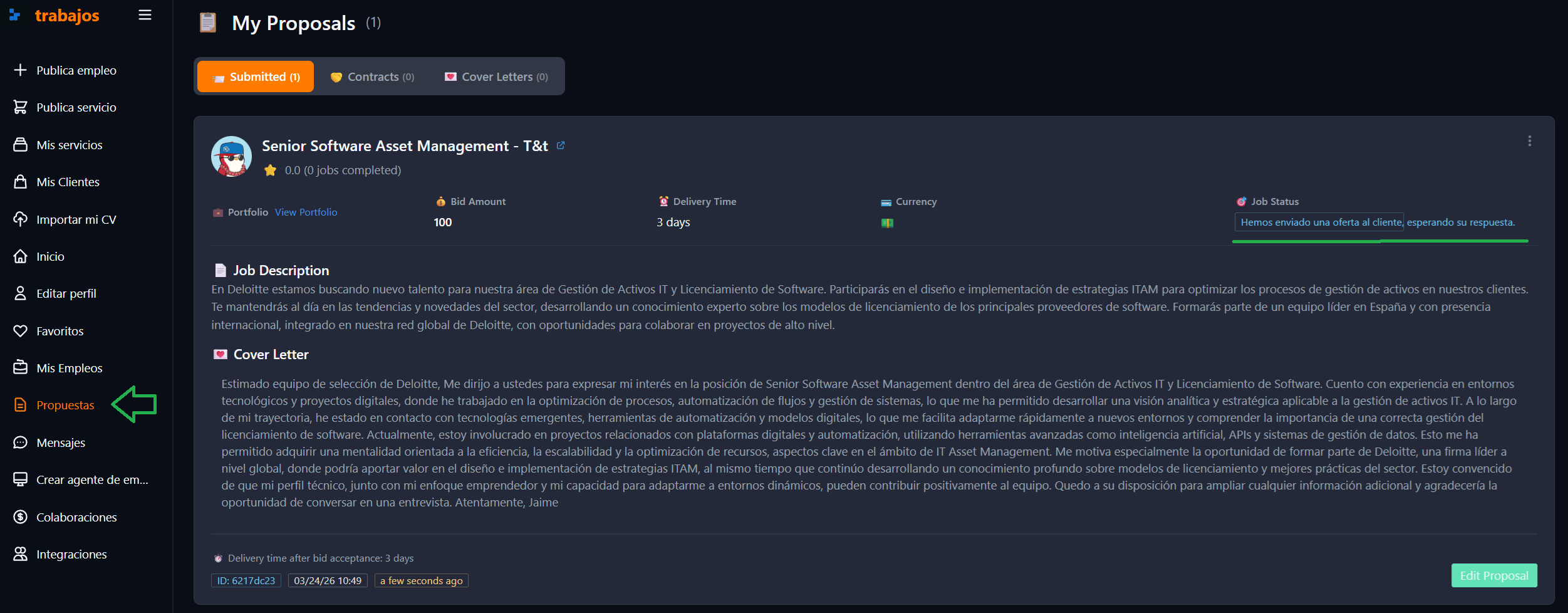 Como acceder a mis propuestas enviadas a clientes