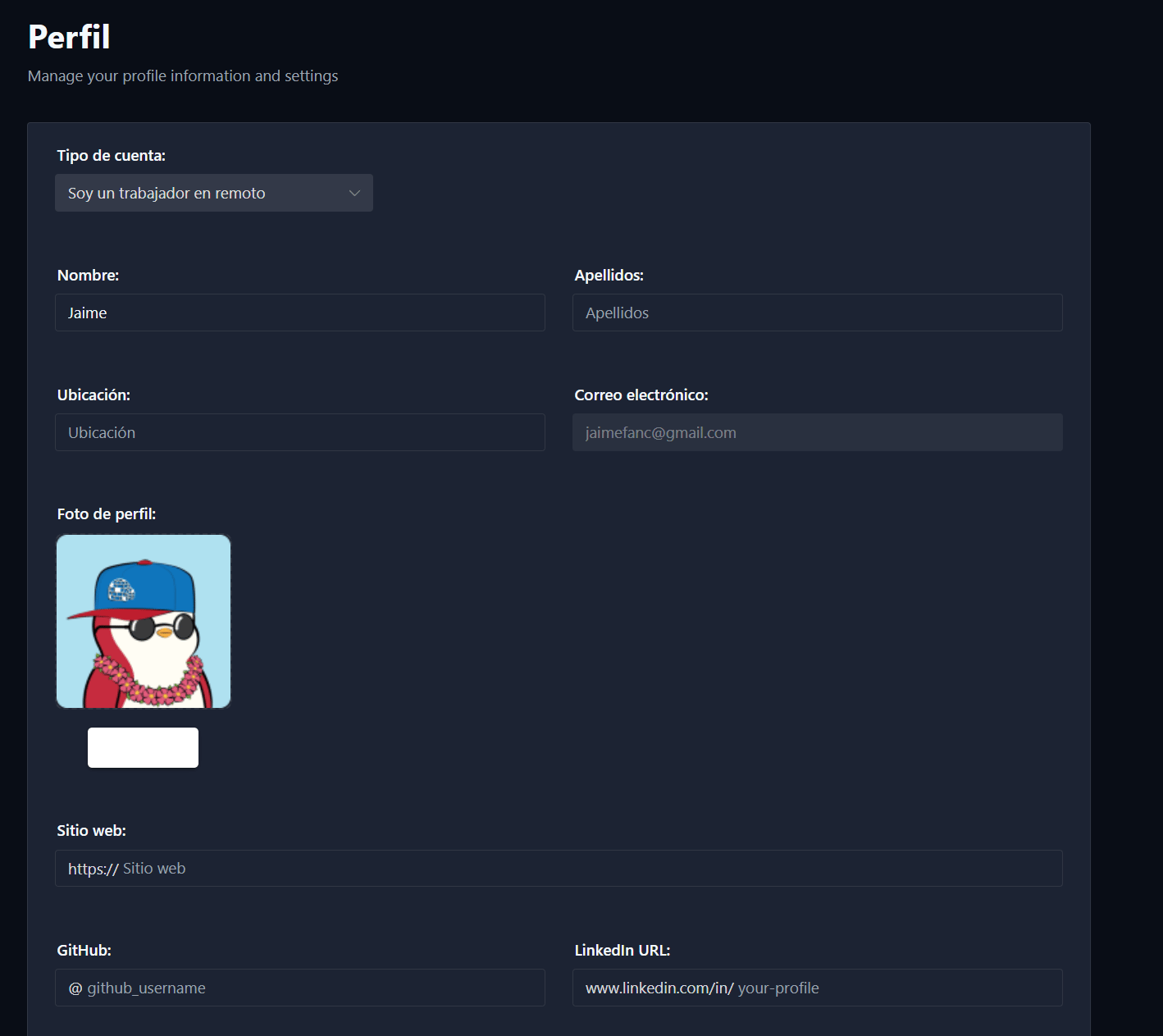 Actualizar nuestro perfil