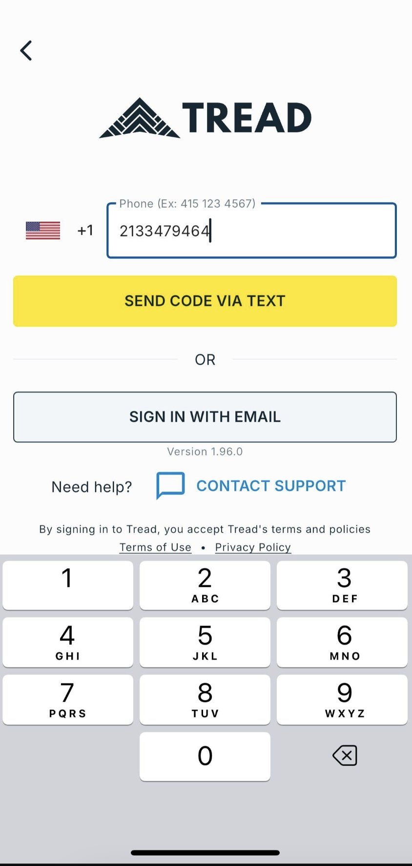 Enter phone number