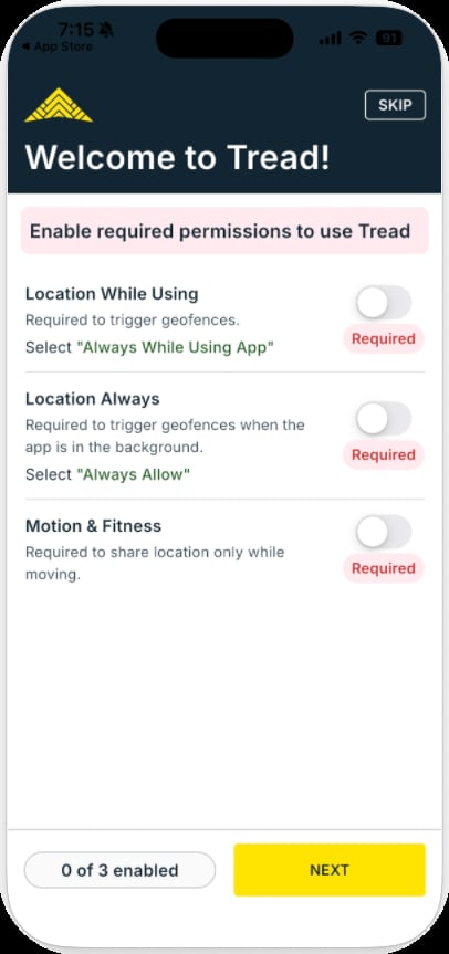 iOS: enable location permissions