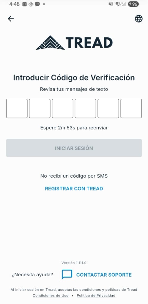 Ingresar código de verificación