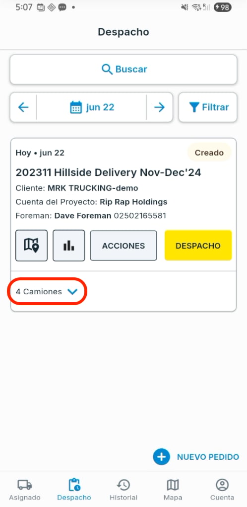 Toca la flecha hacia abajo para expandir, luego toca + ASIGNAR