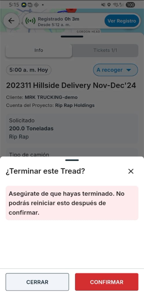 ¿Terminar este Tread?: CONFIRMAR