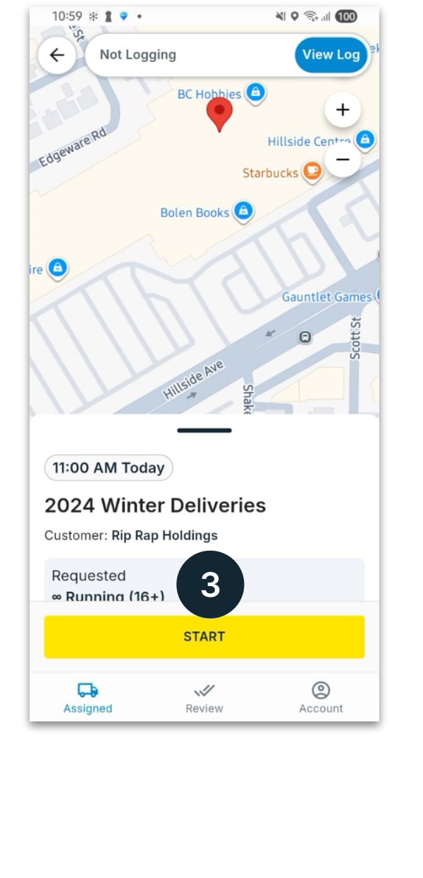 Driver starting the job