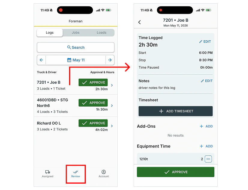 View Logs And Open Details