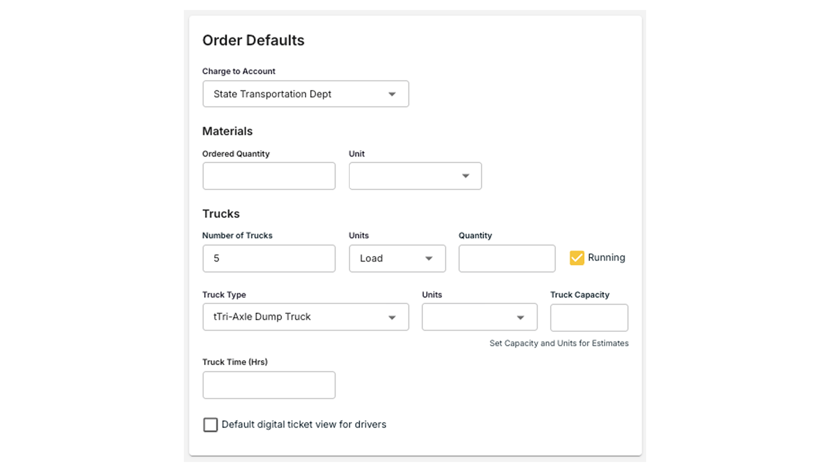 Order Defaults V2